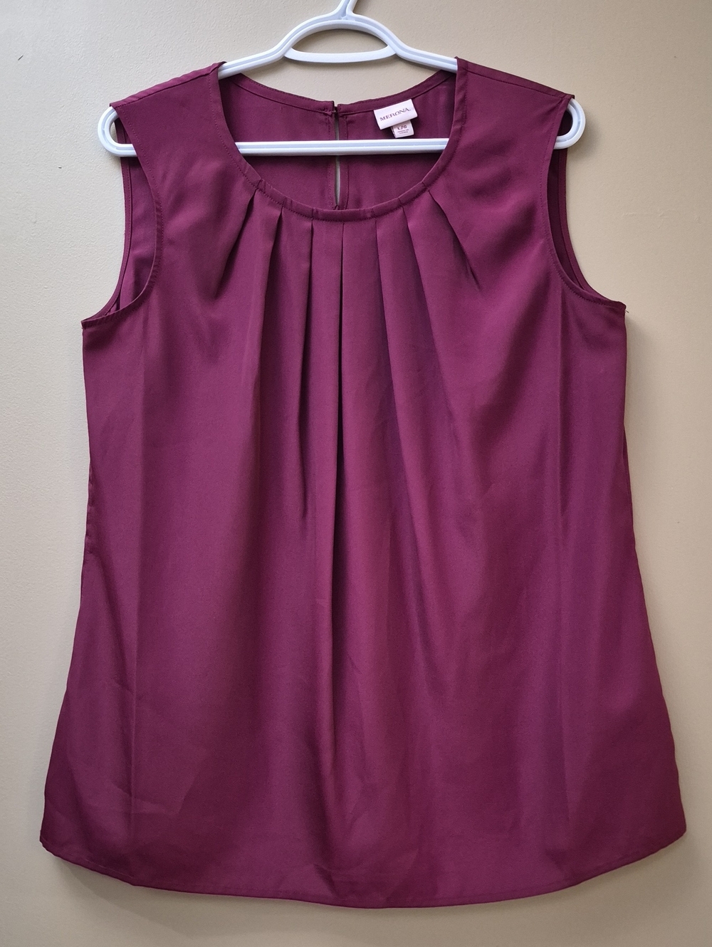Merona Sleeveless Pleat-Front Top in Plum